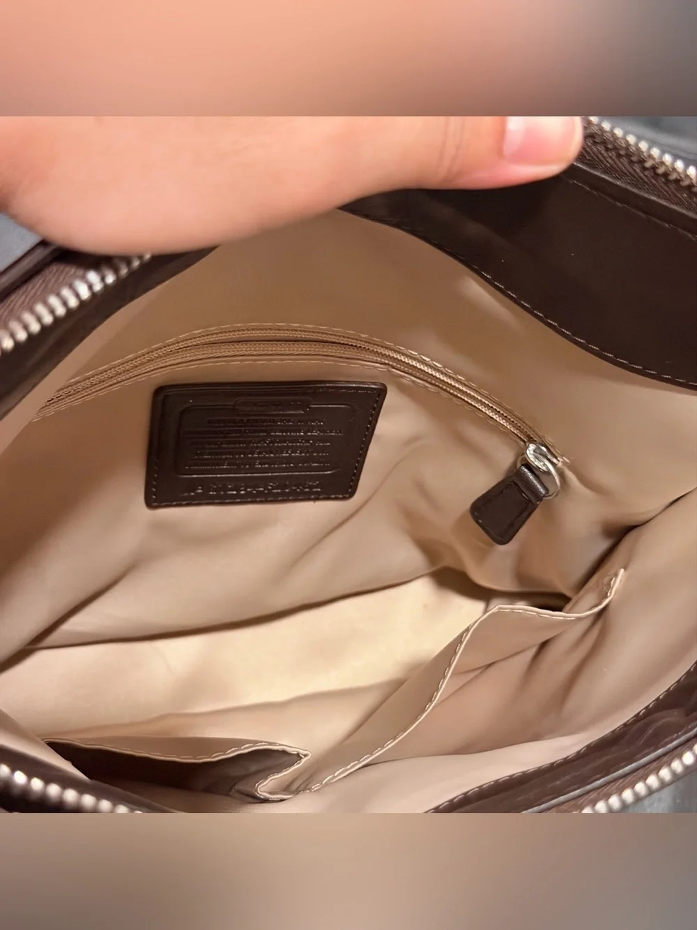 Coach Ashley Brown Patent Leather Shoulder / Handbag Purse Y2K